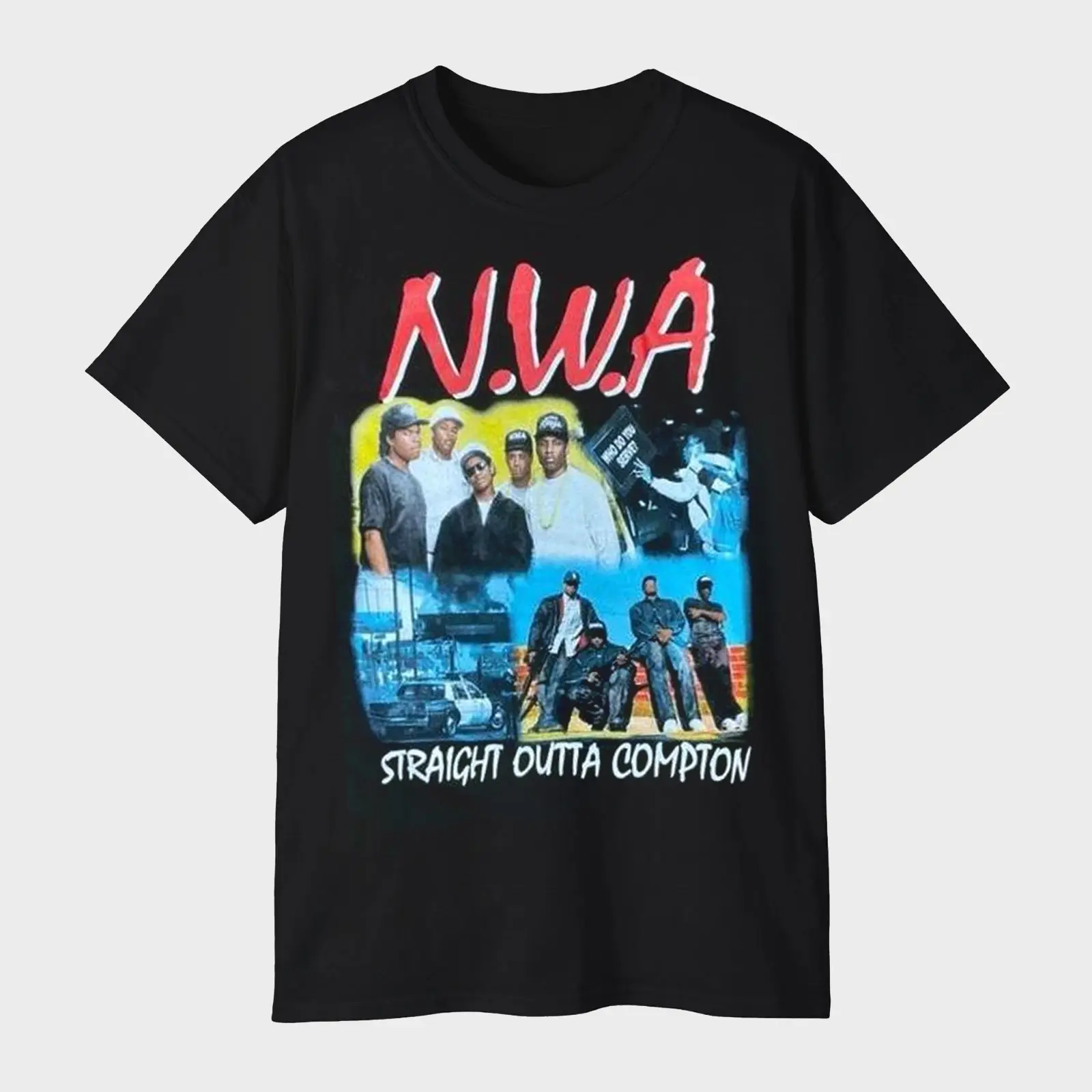 N.W.A Straight Outta Compton Vintage Scenes Graphic T-Shirt – 90s Hip Hop Streetwear Tee