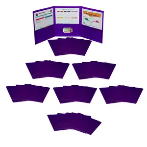 C-Line Products CLI33949-24 Heavyweight Poly Tri-Fold Portfolio, Purple - Pack of 24