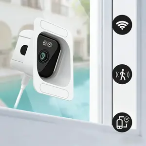 2K Window Camera, 2.4GHz WiFi Indoor Dome Camera for Home Security with Full Color Night Vision, Serity Camera Smart Window Mini Surveillance Cam with HD Lens, AI Motion Detection, Audio, Recording, 2-Way Talk & Alexa Compatibility