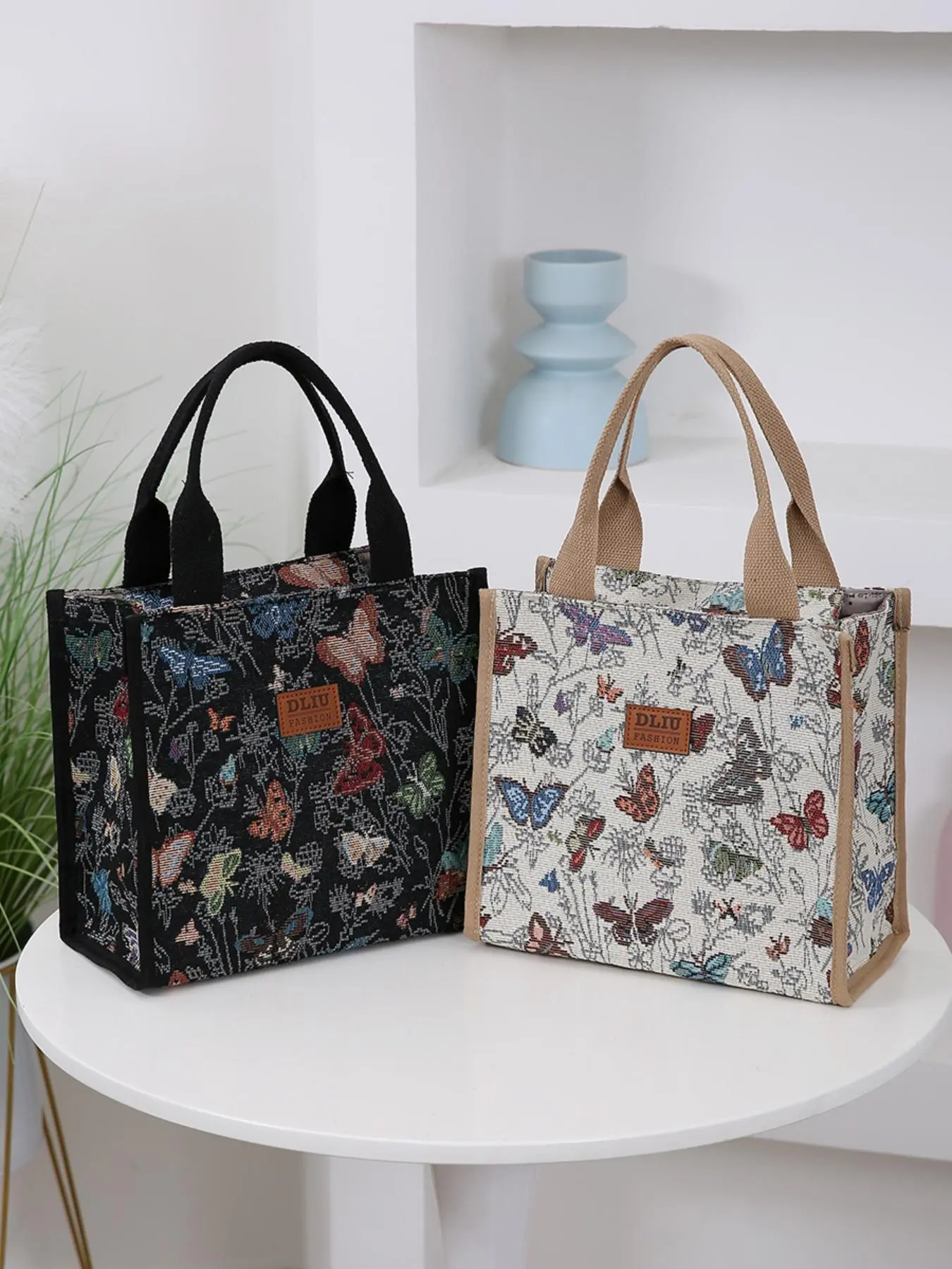 Women's Butterfly Pattern Handbag, Fashionable Zipper Handbag for Daily Used, Casual Trendy Versatile High-quality Daily Commuting Bag, Casual Trendy Purses, Butterfly Design Bag