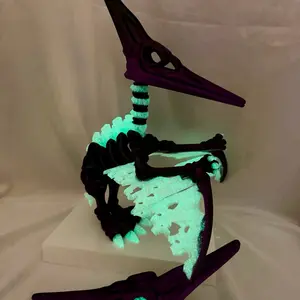 Flexi Glow-in-the-Dark XL Pterodactyl – Articulated 3D Printed Dino