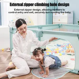 Large breathable mesh baby playpen | Indoor kids safety play yard with door for toddlers