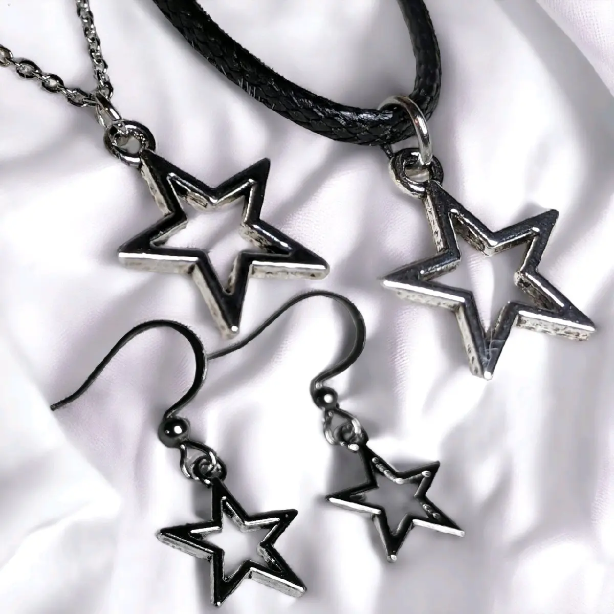 Y2k Style Hollow Star Silver Charm Accessories Y2k Style Hollow Star Silver Charm Accessories