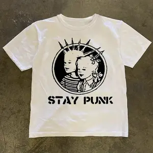 Stay Punk T-Shirt, Gifts Shirt, Unisex Vintage Graphic Tees Gothic Grunge Y2k Emo Scene Amity Affliction Style Clothes Men Women Streetwear