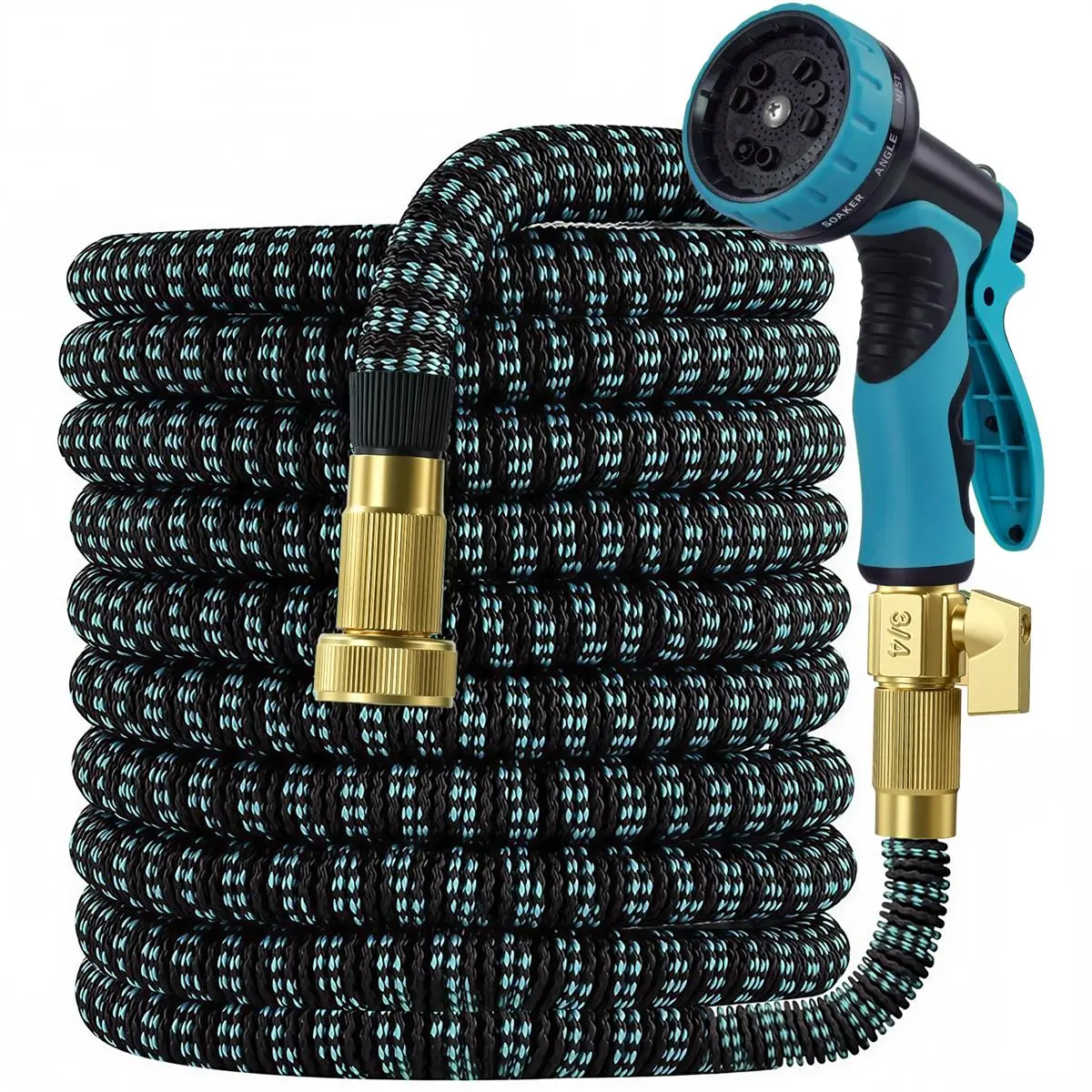 50/75/100FT Heavy Duty Expandable Garden Hose, Flexible Home Use Hose with 10-Function Adjustable Spray Nozzle & Non-Water Pressure Feature, Multi-Spray Garden Hoses [SummerVibes]