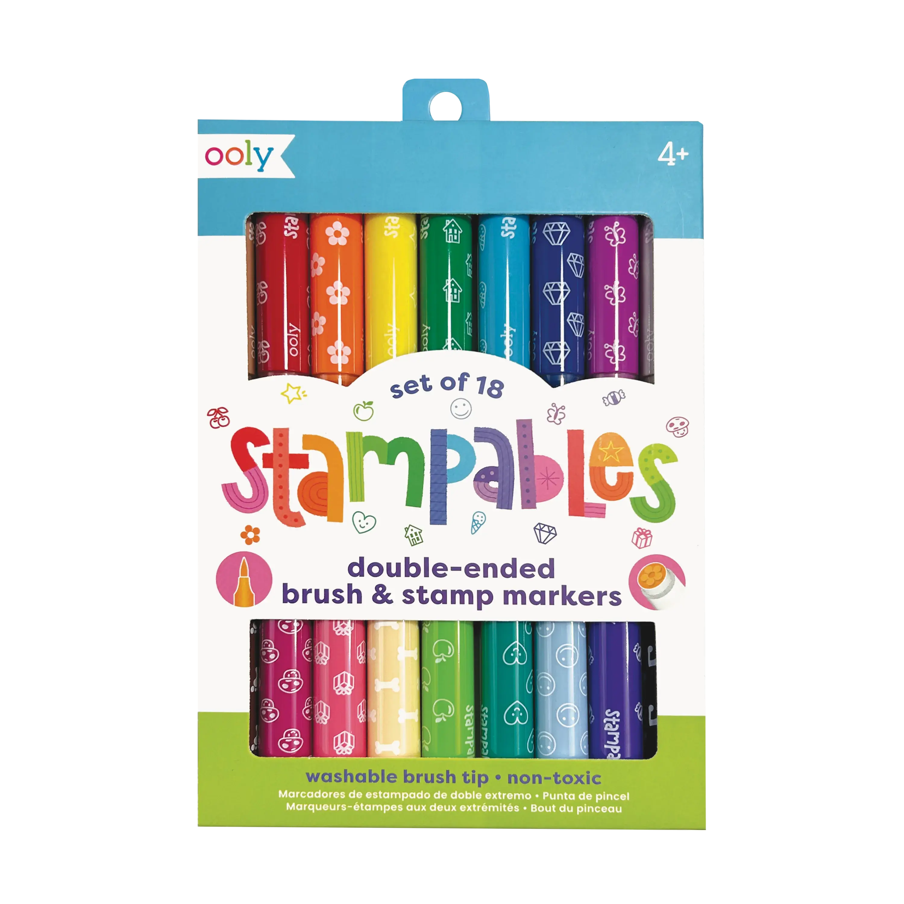 Stampables Double-Ended Stamp & Brush Markers - Set of 18 Stampables Double-Ended Stamp & Brush Markers - Set of 18