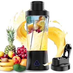 Portable Blender, 6000Mah Portable Juicer with USB Rechargeable for Shakes and Smoothies, BPA Free 24 Oz Juicer Cup with 6 Blades and Lid, 360W Self Cleaning Personal Blender for Home/Office/Travel Btootos