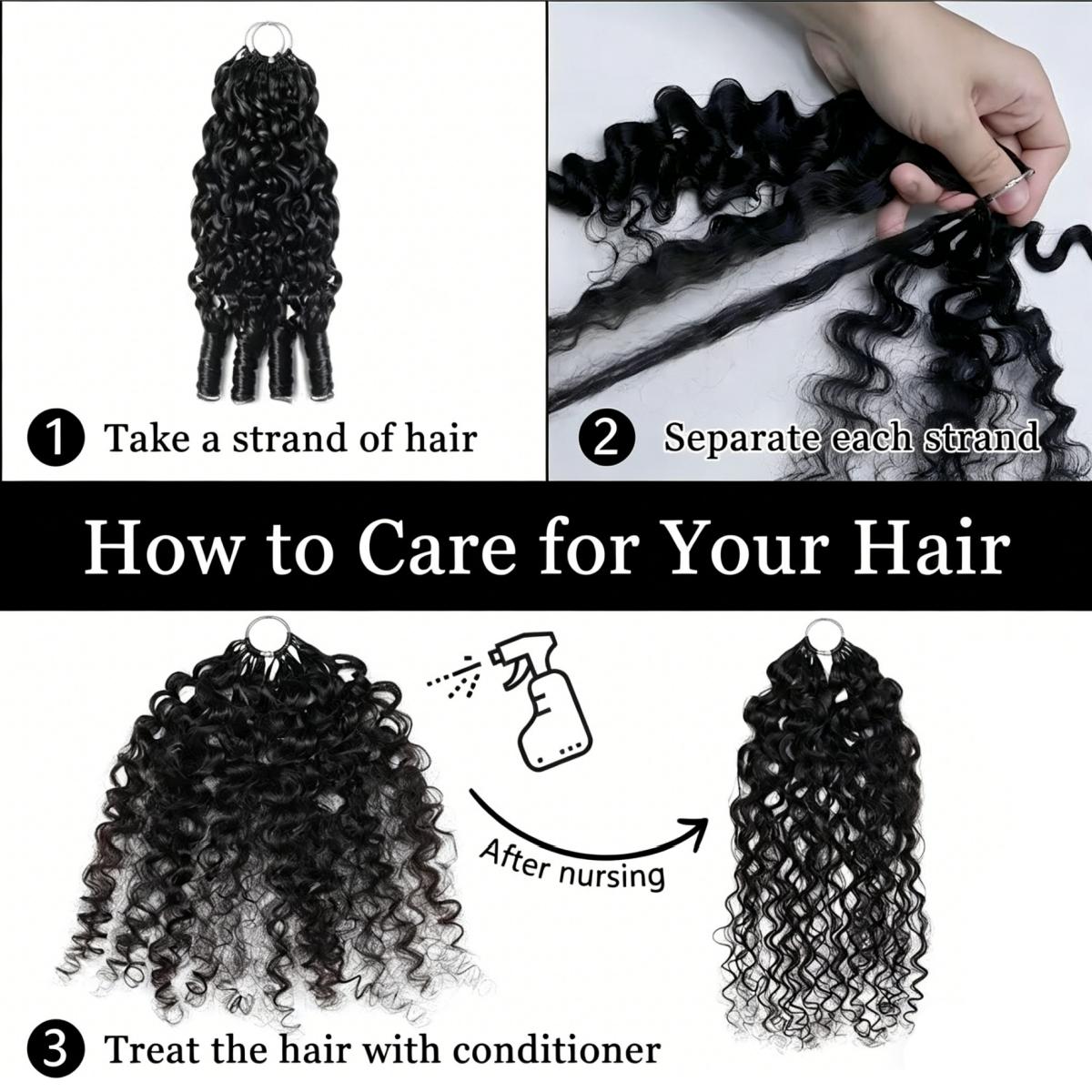 Feather Crochet 5 Packs Human Hair Extension Body Wave/Water Wave/Deep Wave/Burmese Curly/Pixie Curly Pre Separated Natural Black Lightweight 60g Packs Easy Install Full Look