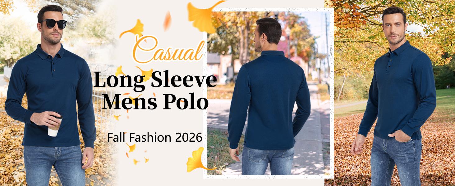 Men’s Long Sleeve Polo Shirt, 3-Pack — Moisture-Wicking Golf/Business Travel Casual Turn-Down Collar Shirt Block Color Dry Quick Men’s Long Sleeve Polo Shirt, 3-Pack — Moisture-Wicking Golf/Business Travel Casual Turn-Down Collar Shirt Block Color Dry Quick