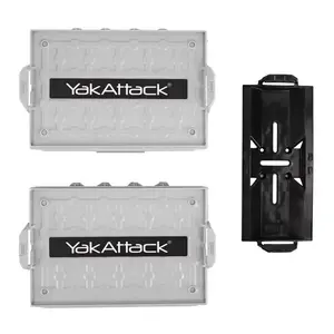 YakAttack TracPak Combo Kit, Two Boxes and Quick Release Base, Overcast Grey Kayak Fishing Accessory