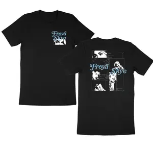 Freya Skye Collage T-Shirt, Vintage Portrait Graphic Back Print with Minimal Logo Front, Rebel Stitch Double-Sided Music Fan Shirt for Girls & Pop Fans, Gift for Freya Skye Lovers or Streetwear Outfit