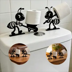 2pcs New Ant Antipaper Roll Holder, Bathroom, Living Room Creative Decor Item, Multi-Functional Toilet Paper Storage Artwork, Stably Standing And Not Likely To Fall Over, Practical And Useful Item