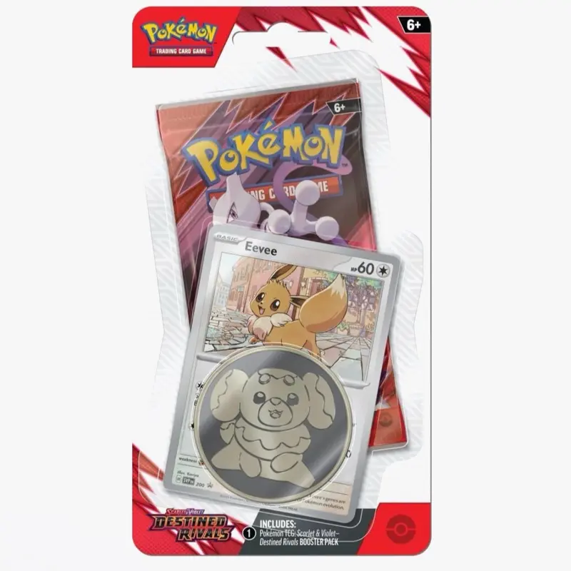 Pokemon Scarlet & Violet Destined Rivals Eevee Checklane BLISTER Pack (Booster Pack, Promo Card & Coin) - TikTok Shop Pokemon Scarlet & Violet Destined Rivals Eevee Checklane BLISTER Pack (Booster Pack, Promo Card & Coin) - TikTok Shop
