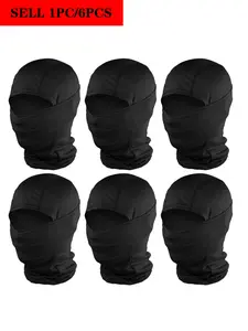 Solid Color Ski Mask Full Balaclava Face Mask for Men Women, Windproof Scarf for Snowboard Motorcycle, Fitted Street Style All Seasons