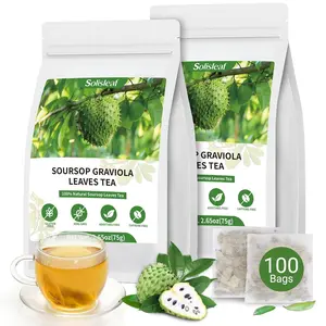 Soursop Leaves Tea Bags (100 Bags x2) Premium Herbal Tea, Natural & Caffeine Free, Pure Graviola Leaves, Smooth Taste, No Additives, Daily Wellness Tea