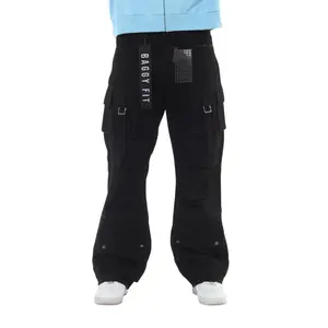 Men’s Obsidian Black Baggy Jeans - Street fashion