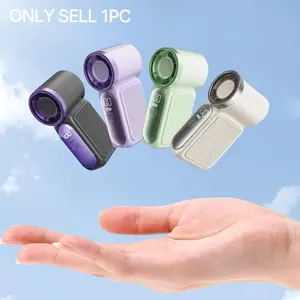 Portable Handheld Fan, Handheld Cooling Fan, USB Rechargeable 6 Gear Wind Speed Fan, LED Display Screen Fanless Fan for Travel, Outdoor Activities, Exercise, Work