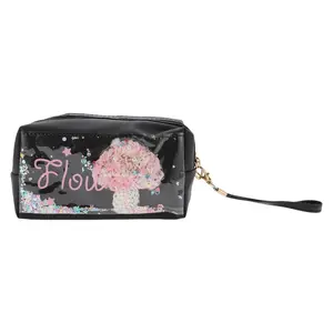 VOCOSTE 1pc Women's Portable Sequined Makeup Bag for Travel Gym Vacation Wedding