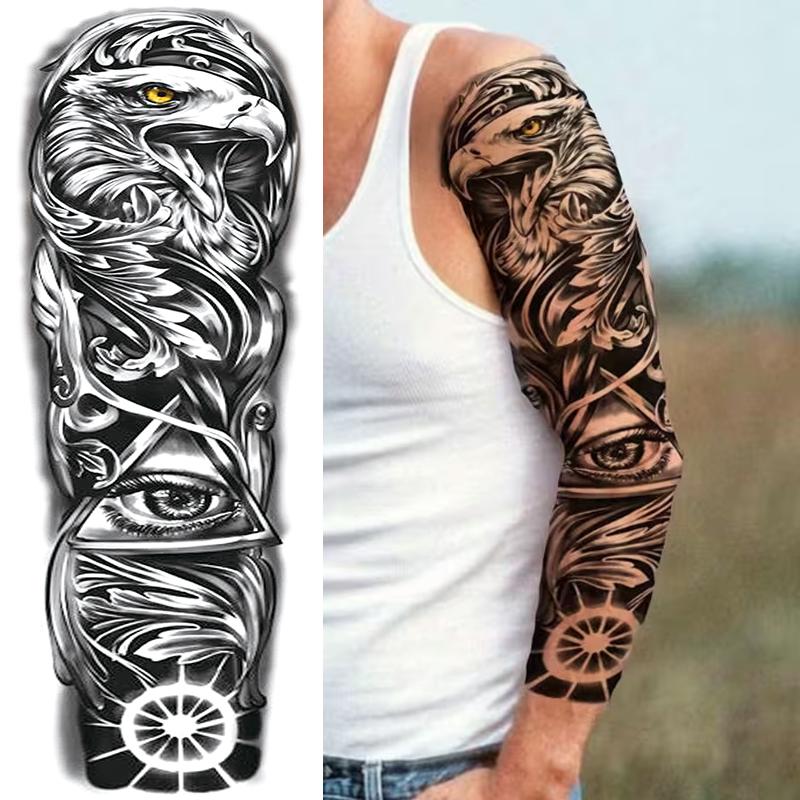 6 Large Tribal Tattoo Stickers Waterproof Temporary Tattoos Realistic Full Arm Leg Body Art Lion Maori Celtic Aztec Polynesian and Tribe Patterns Unisex