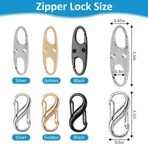 Phinus Lock Combo, Total 21PCS Clips Anti-Theft, Locks Anti-Theft for Luggage, Clothing, Backpacks, Boots, Purses, Travel Outdoor Sports(Black, Silver, Gold)