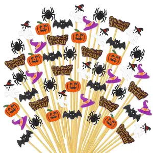 120pc Bamboo Halloween Cocktail Picks