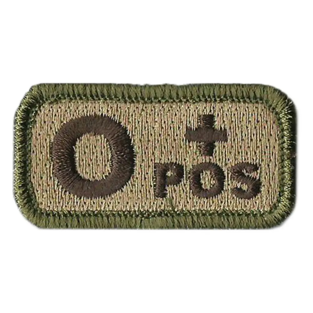 Blood Type Patches - Type O Positive - 2" x 1"