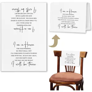 In Loving Memory Wedding Chair Sign Pew Cloths Seating Placeholder - I Am in Heaven Reserved Seating - 17.7x11.8 Inches - 1 Pc