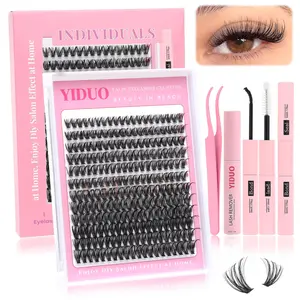 Individual False Eyelashes Kit, 240pcs Natural Look Eyelash Extensions, DIY Eyelash Extensions, Self Grafting Curl Eyelashes, Eye Makeup Enhancement False Eyelashes for Women, Cosmetic