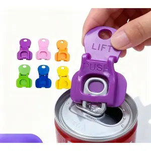 6-pack plastic simple small can openers for cola drinks, colorful beverage protective covers, easy to open, be used at parties, barbecues, beaches, etc., protect cans from insects, bees, and dust food lid Ergonomic RazorSharp EDC Knife indoor use Large