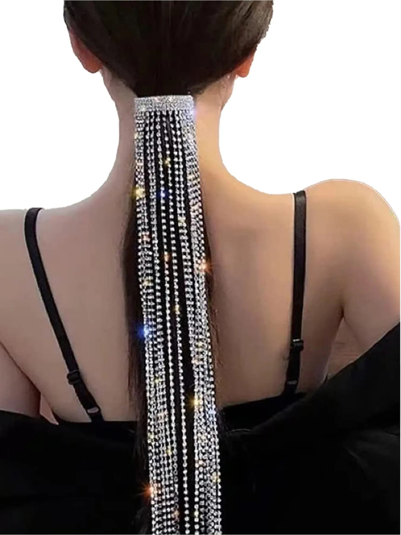 Sparkling rhinestone hair clip, bridal rhinestone spring clip, small semi-circular silver hair clip, sparkling hair clip, sexy hair clip, ponytail clip, Hairpins, women's and girls' hair accessories