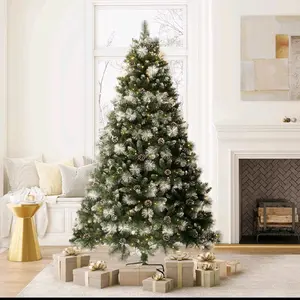 YITAHOME 6 FT Scotch Pine Artificial Christmas Tree with Lights & Remote Control 3 Colors 11 Modes PVC Tips Pre-Decorated Design