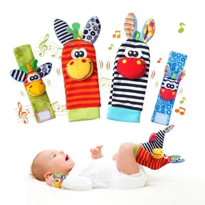 Baby Toys 0-6 Months, Wrist Rattles Foot Finder Socks Set, Infant Rattle Socks and rattles Wrist, Soft Newborn Sensory Toys,Infant Wrist Rattles for Babies 0-6 Months,Baby Gifts 6-12 Months