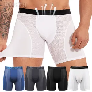 CATTIBOR 1/2 Pack Menswear Men's Boxer Briefs Mesh Breathable Shorts Men Soft & Comfortable Underwear Anti-Chafing Underwear Gift for Father