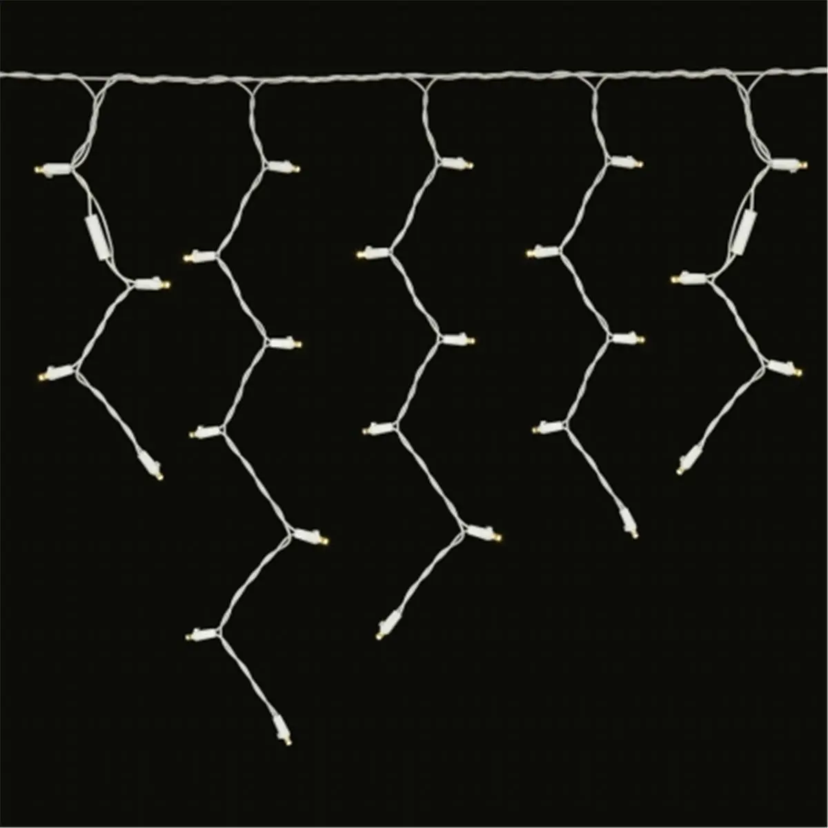 Vickerman 4.8W Christmas LED Light String - 70-Count Warm White Wide Angle Twinkle Icicle Lights with White Wire, 5 Year Seasonal Wide Angle LED Decor