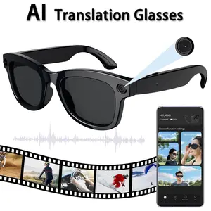Ai Smart Glasses with Camera, 4K HD Video Recording, Wireless Smart Glasses, Bluetooth-compatible Sunglasses, Real-Time Translation, Voice Assistant, Object Recognition