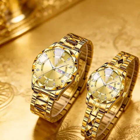Quartz Watch Set for Men & Women, Stainless Steel Band, Mineral Glass Dial, Ideal Gift for Weddings & Daily Wear, Fashionable Watch