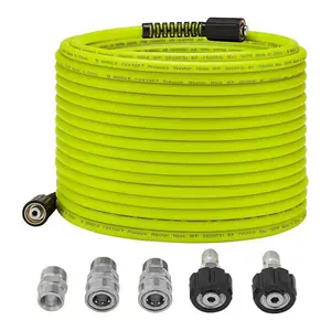 Pressure Washer Hose, High Pressure Hose, 50ft Replacement Power Wash Hose with M22 14mm Quick Connect Power Washer Adapter Sets, Car Wash Accessories, Replaceable Hose