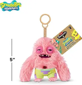 Fuggler SpongeBob (Patrick) 5-Inch Plush Keyring by ZURU, Funny Ugly Monster Bag Clip-on Stuffed Animal
