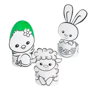 Color Your Own Spring Animals Easter Egg Holders - 24 Pc.