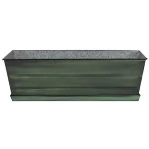 Medium Galvanized Flower Boxes with Trays
