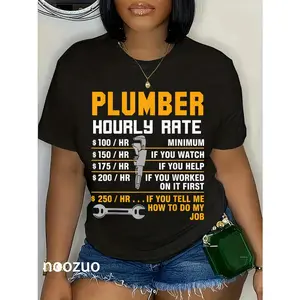 100% Cotton Funny Plumber Hourly Rate Gift Shirt Labor Rates T-Shirt