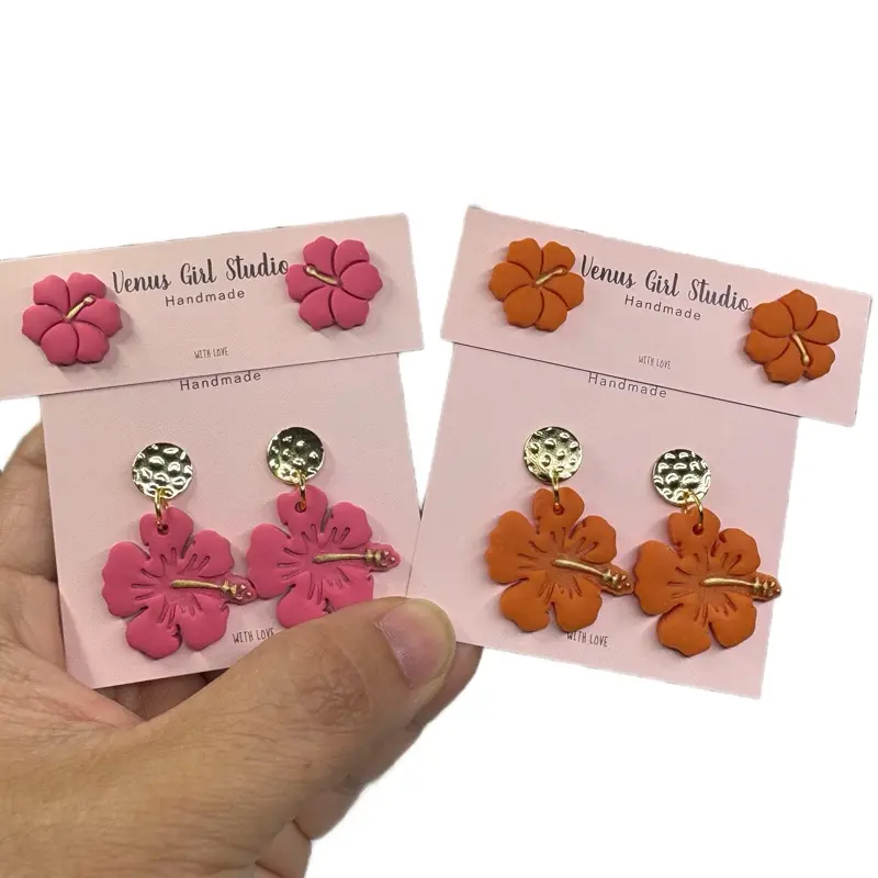 Golden Hibiscus Earrings  for Woman