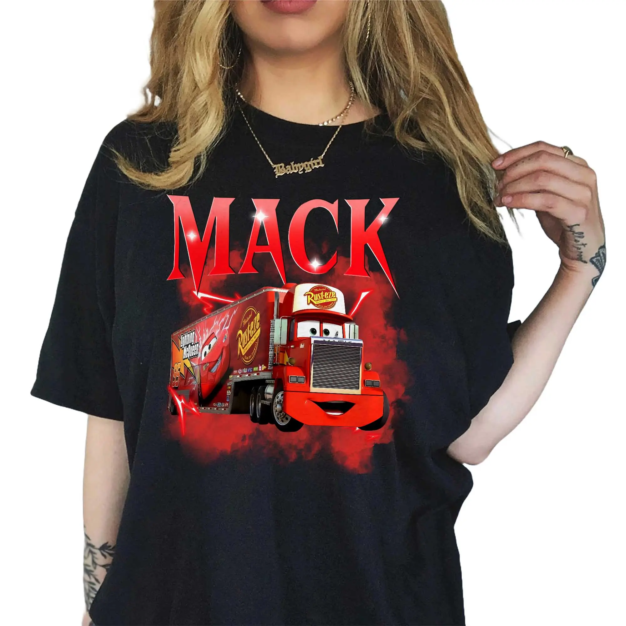 Lightning Mc.Queen Piston Cup Sweatshirts Mack Rusteze cars T-shirt Piston Hoodie for Women Lady Top Womenswear