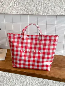Casual minimalist retro fashion tote bag, lightweight and high-quality with large capacity and versatile crossbody design. Featuring a plaid pattern, it can hold documents, tablets, and is perfect for daily shopping or commuting Casual Crossbody Bags