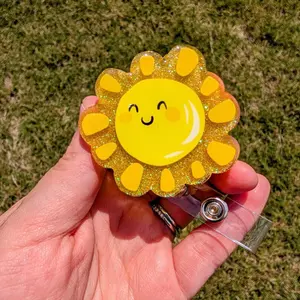 Sunshine Badge Reel, Hello Sunshine, Sun Badge Reel Retractable, Sun Badge Holder, Summer Badge Reel, Summer Badge Clip