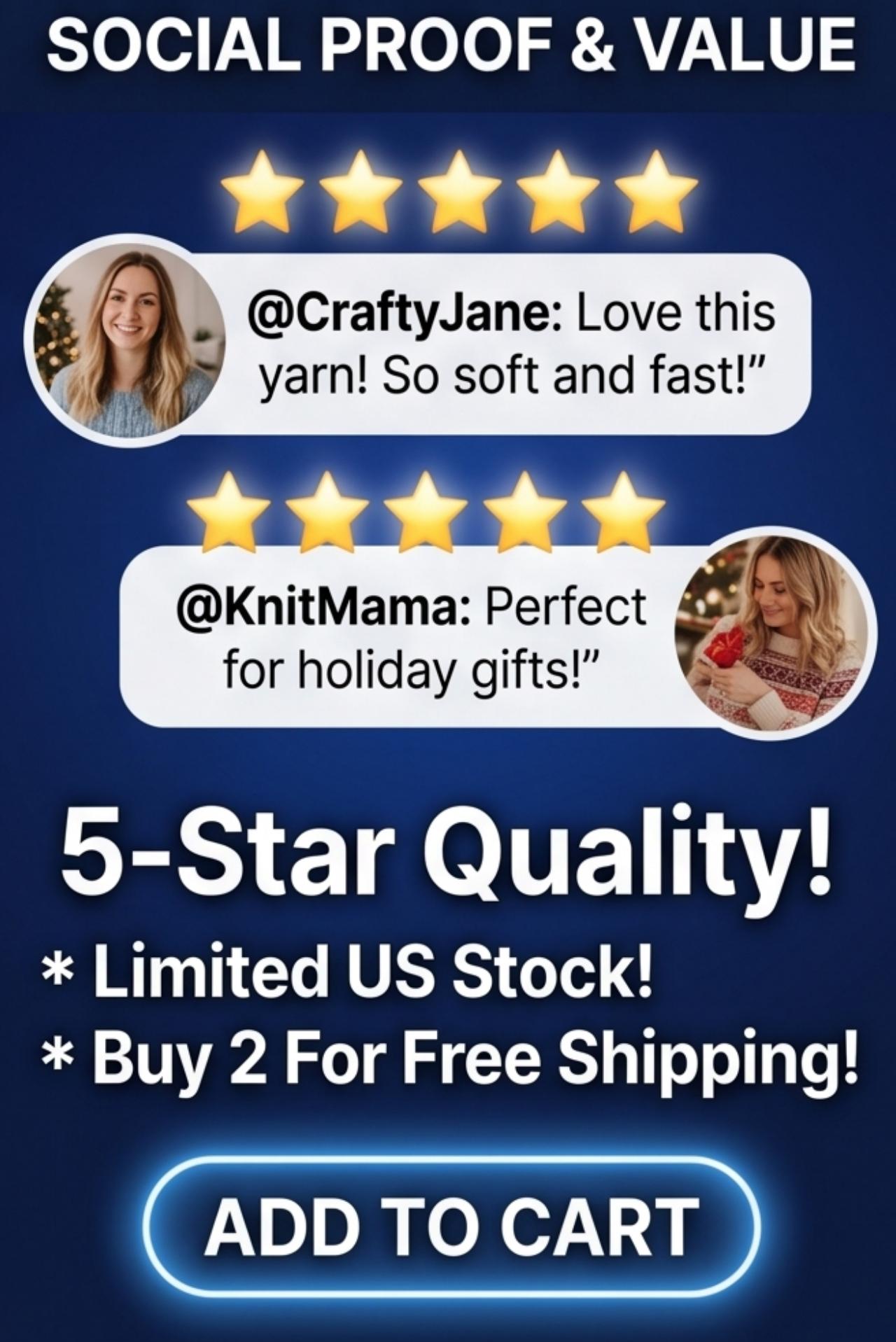 Patriotic Red White Blue Chunky Chenille Yarn (4 Pack) - No-Needle Finger Knit Yarn, Ultra Soft Plush Cat Tail Yarn for DIY Blankets & Gifts