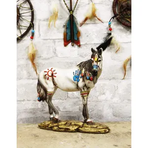 Ebros Native Indian Tribal Beauty Medicine Spirit Horse Hand Crafted Statue 8"H Decor