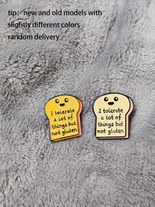 Bread Brooch For Men, "I Tolerate A Lot Of Things, But Not Gluten" Enamel Pins Accessories