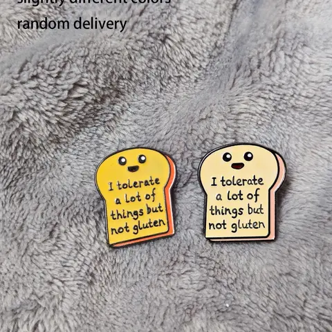 Bread Brooch For Men, "I Tolerate A Lot Of Things, But Not Gluten" Enamel Pins Accessories Brooch Clip Durable Metal Pins Lapel Brooch Alloy Brooch Pin