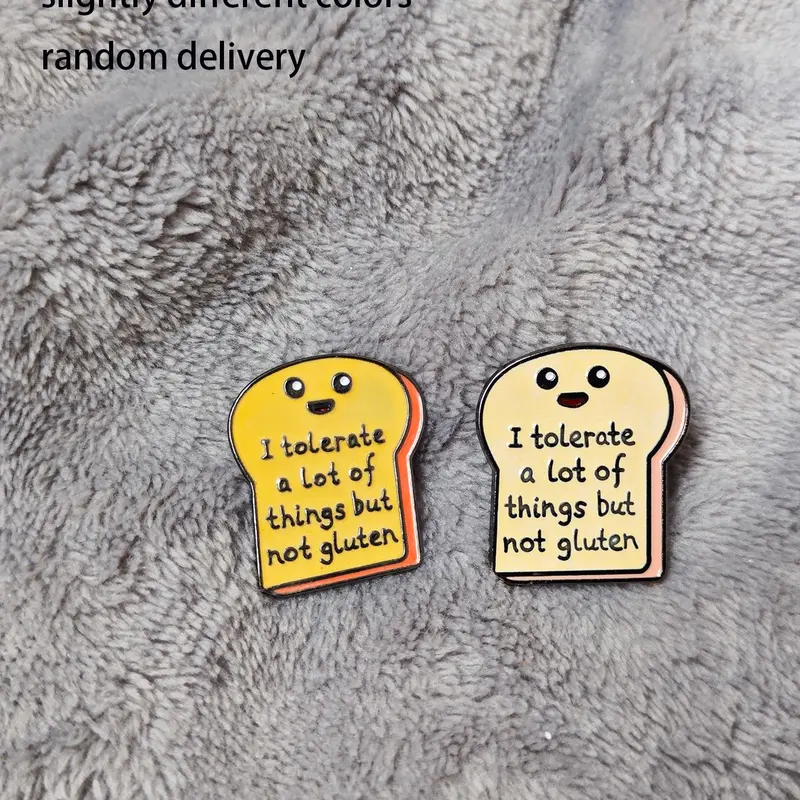 Bread Brooch For Men, "I Tolerate A Lot Of Things, But Not Gluten" Enamel Pins Accessories Brooch Clip Durable Metal Pins Lapel Brooch Alloy Brooch Pin